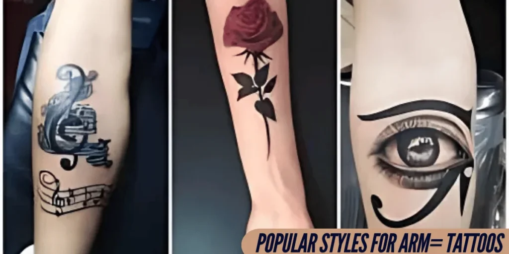 This emage showing a Popular Styles for Arm= Tattoos